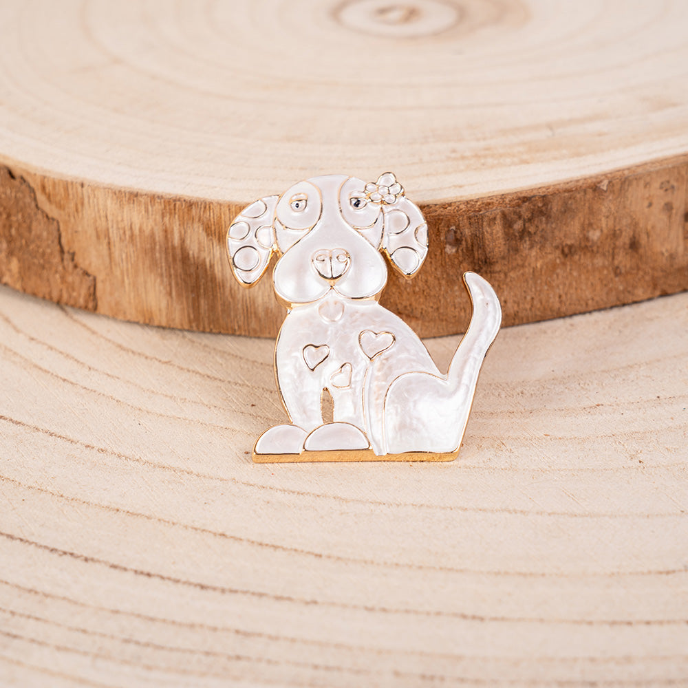 DOG AND HEARTS PIN