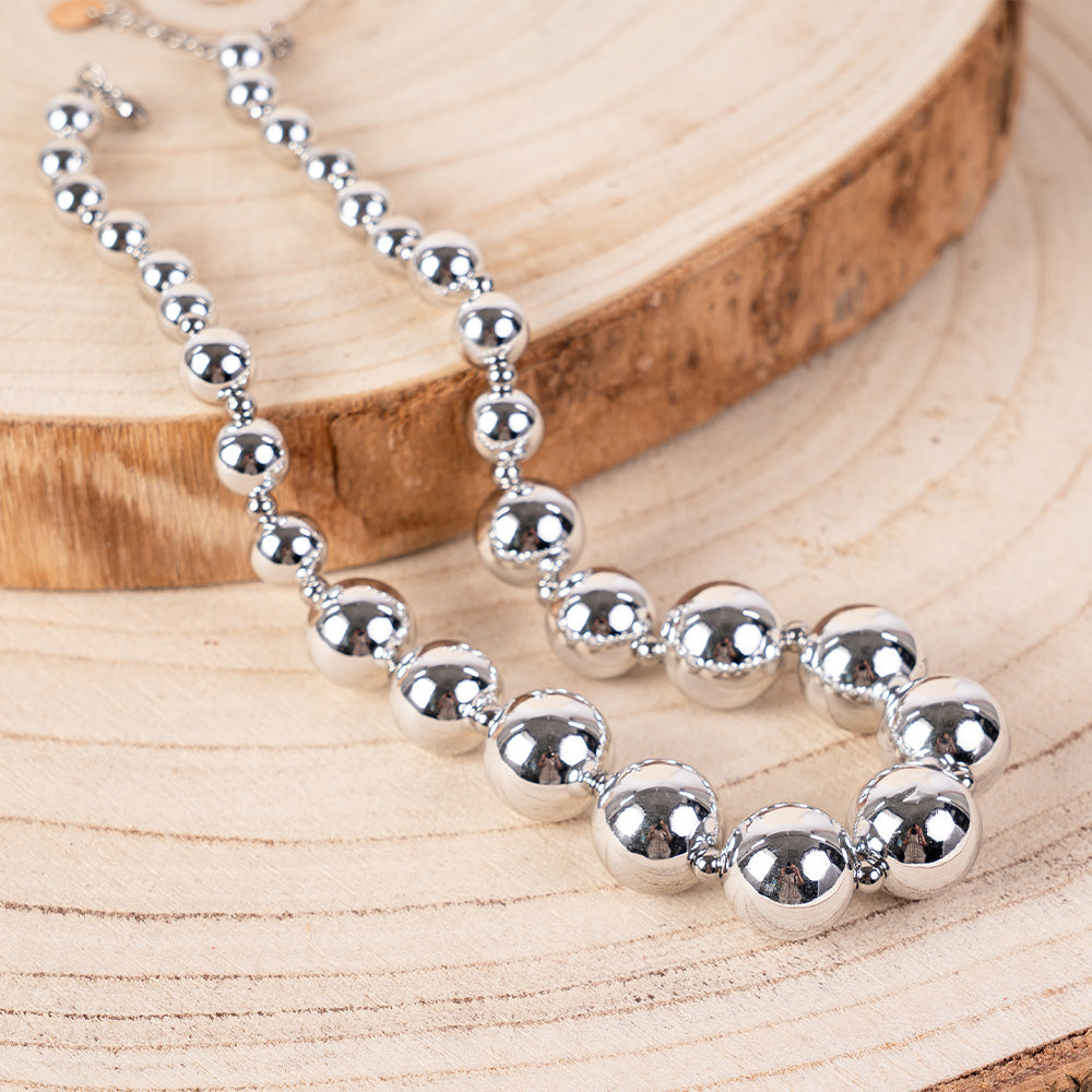 COLLANA GIROCOLLO CON SFERE CRESCENTI