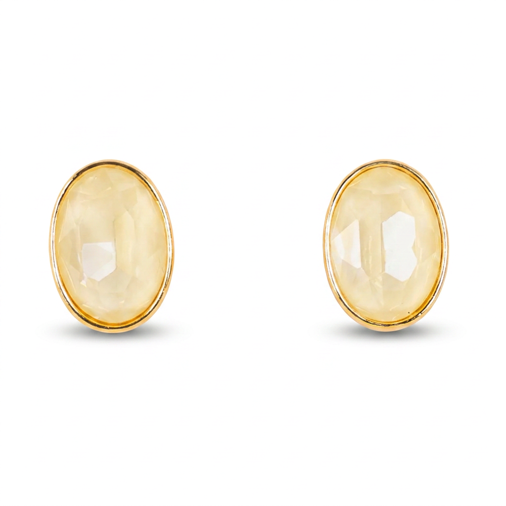 STUD EARRINGS WITH COLORED CRYSTALS OF DIFFERENT SHAPES
