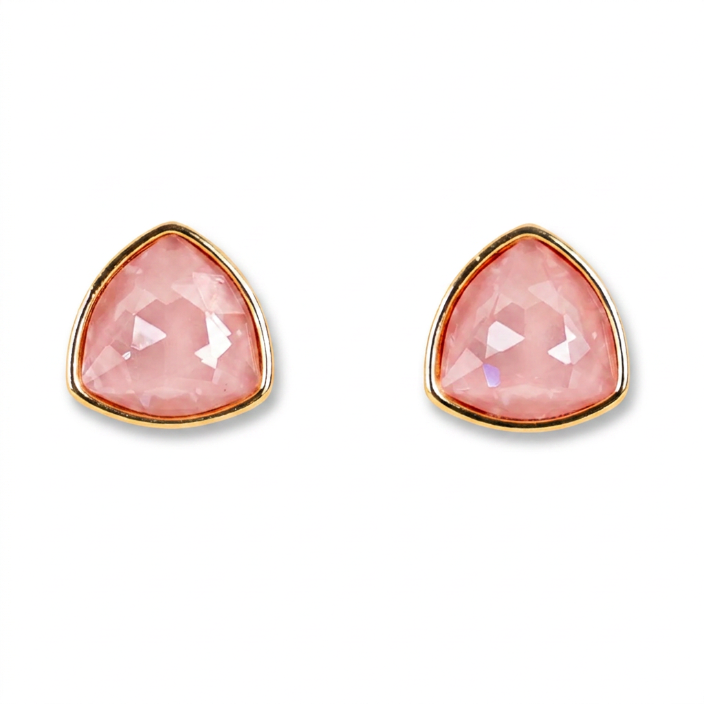 STUD EARRINGS WITH COLORED CRYSTALS OF DIFFERENT SHAPES
