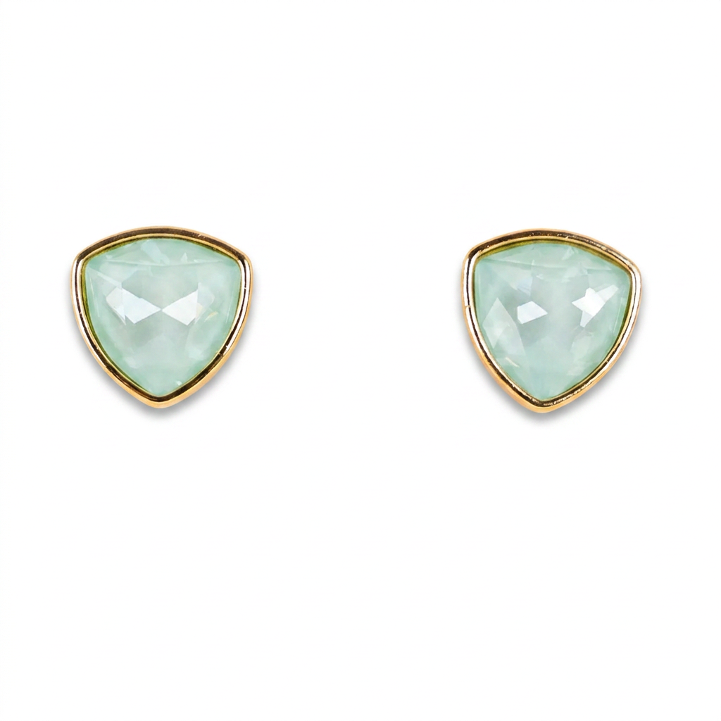 STUD EARRINGS WITH COLORED CRYSTALS OF DIFFERENT SHAPES