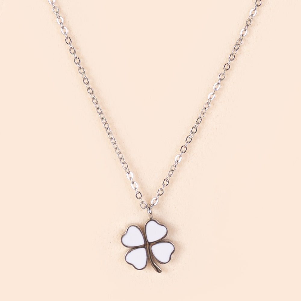 COLLANA GIROCOLLO CON QUADRIFOGLIO PENDENTE COLORATO