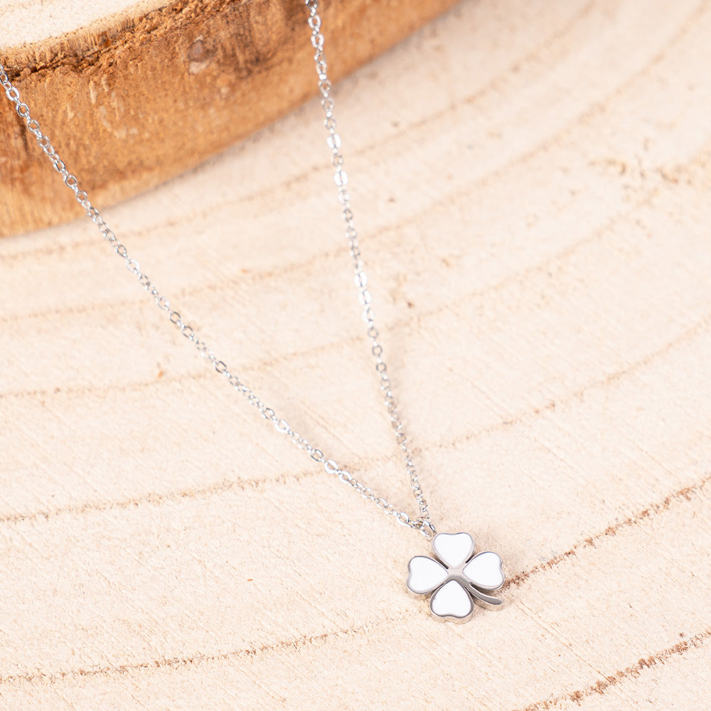 COLLANA GIROCOLLO CON QUADRIFOGLIO PENDENTE COLORATO