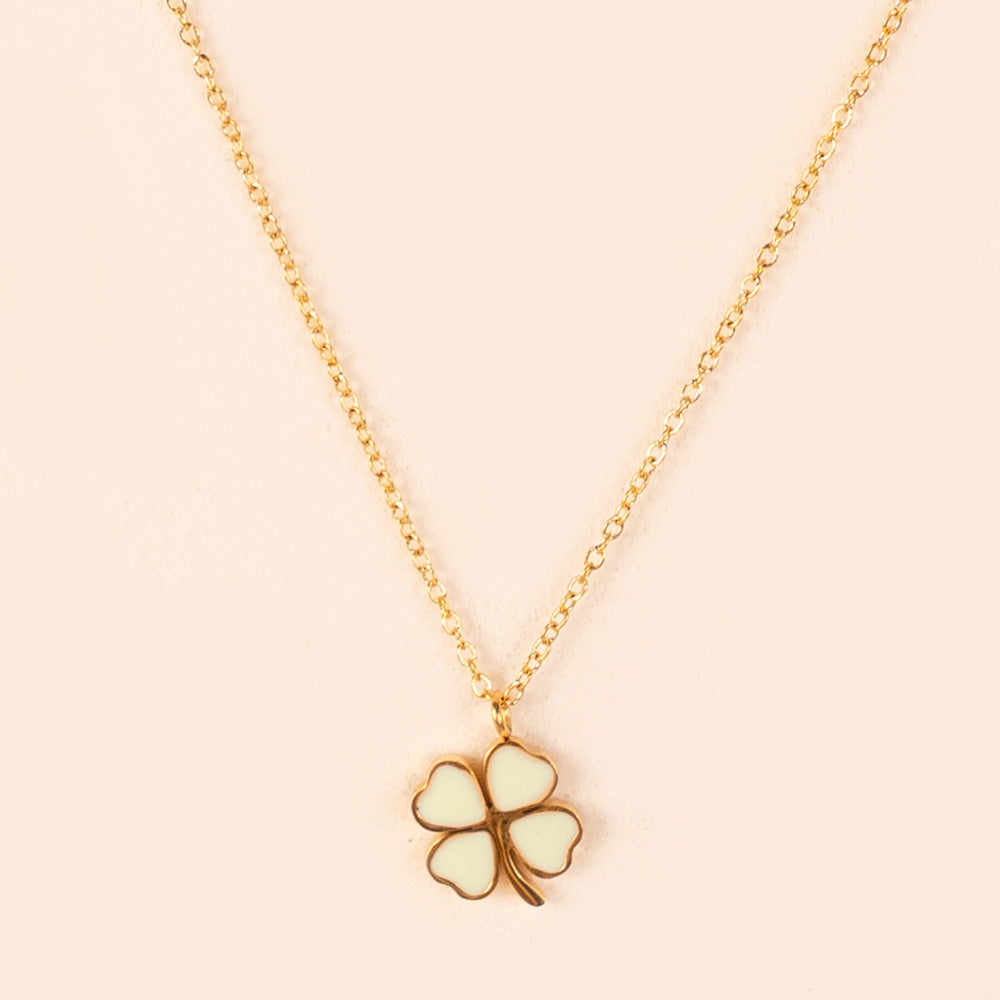 COLLANA GIROCOLLO CON QUADRIFOGLIO PENDENTE COLORATO