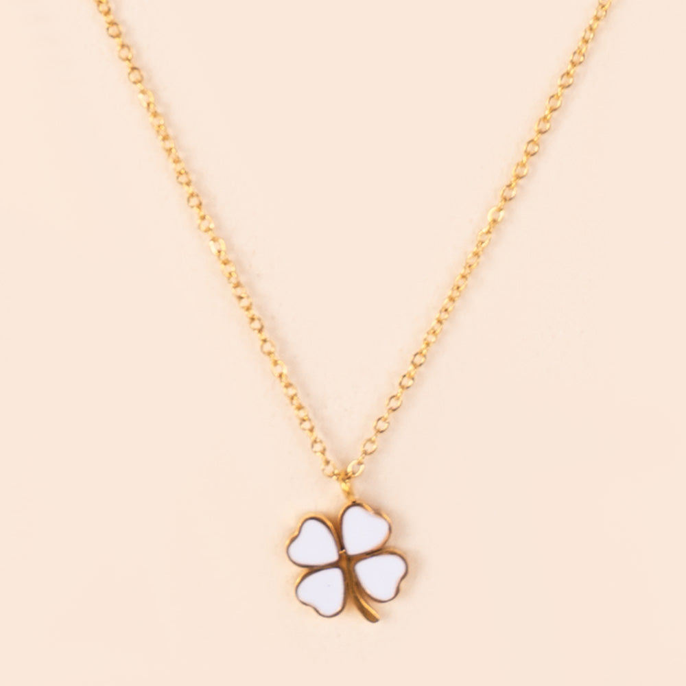 COLLANA GIROCOLLO CON QUADRIFOGLIO PENDENTE COLORATO