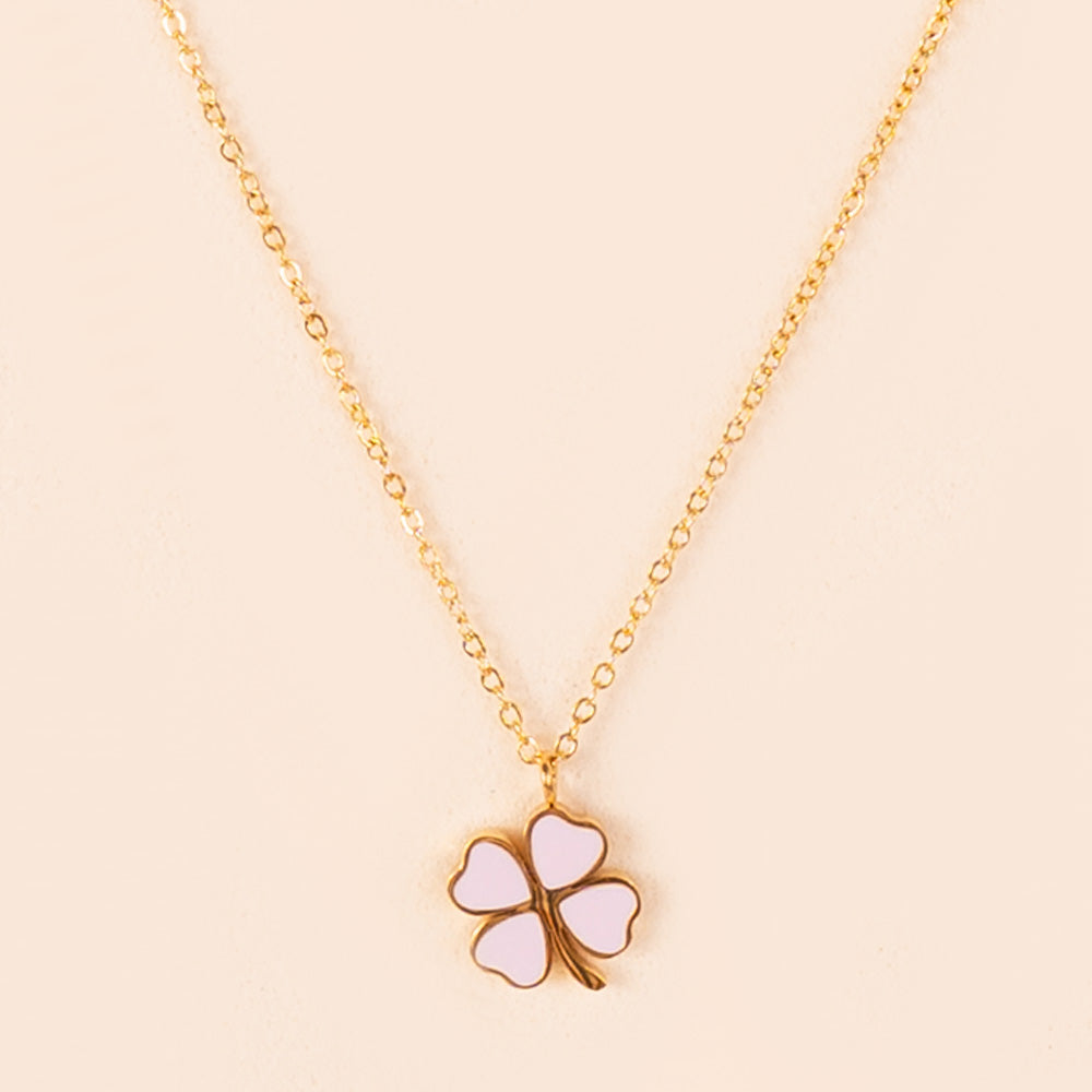 COLLANA GIROCOLLO CON QUADRIFOGLIO PENDENTE COLORATO