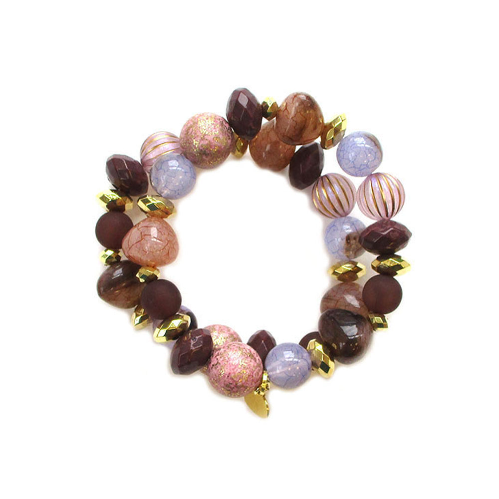 SET 2 BRACCIALI MORBIDI CON PIETRE E PERLINE