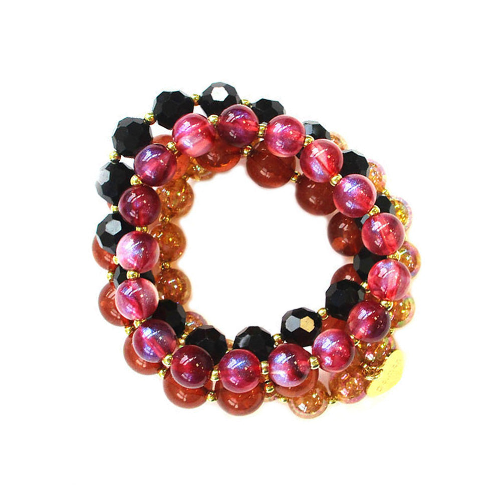 SET DI 4 BRACCIALE MORBIDO CON PIETRE E PERLINE