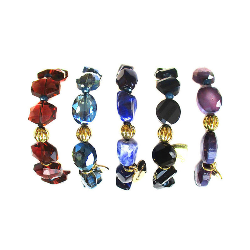 BRACCIALE MORBIDO CON PIETRE E PERLINE