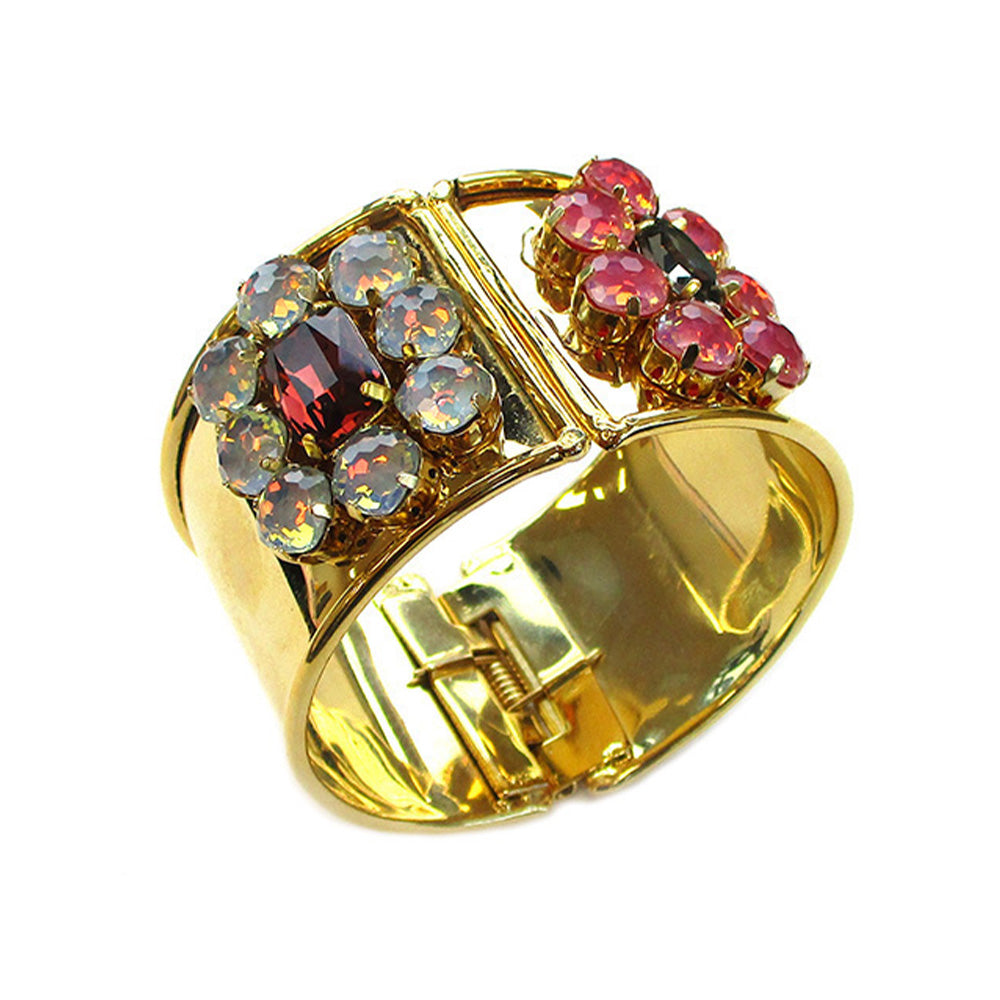 BRACCIALE RIGIDO A FASCIA ON CRISTALLI A FIORE