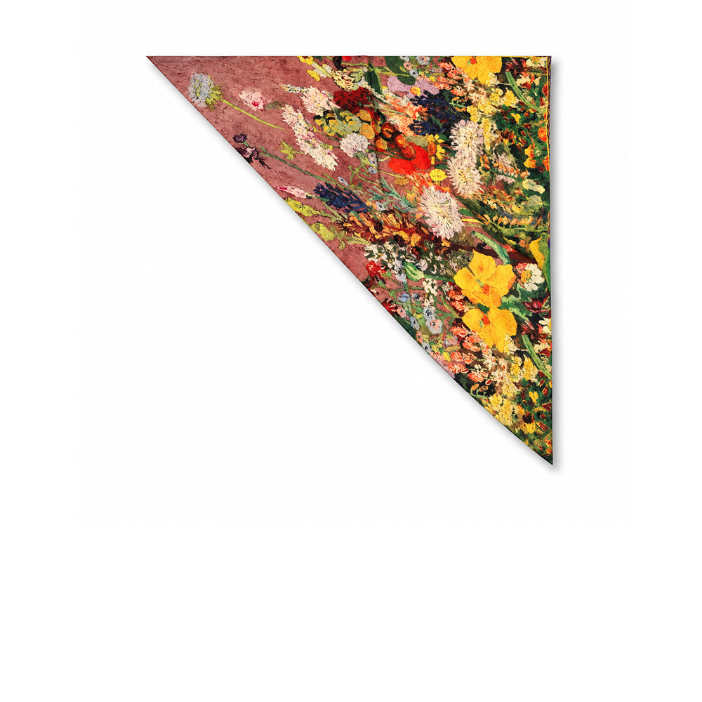 SCIARPA DOUBLEFACE CON FANTASIA FLOREALE EFFETTO ACQUARELLO