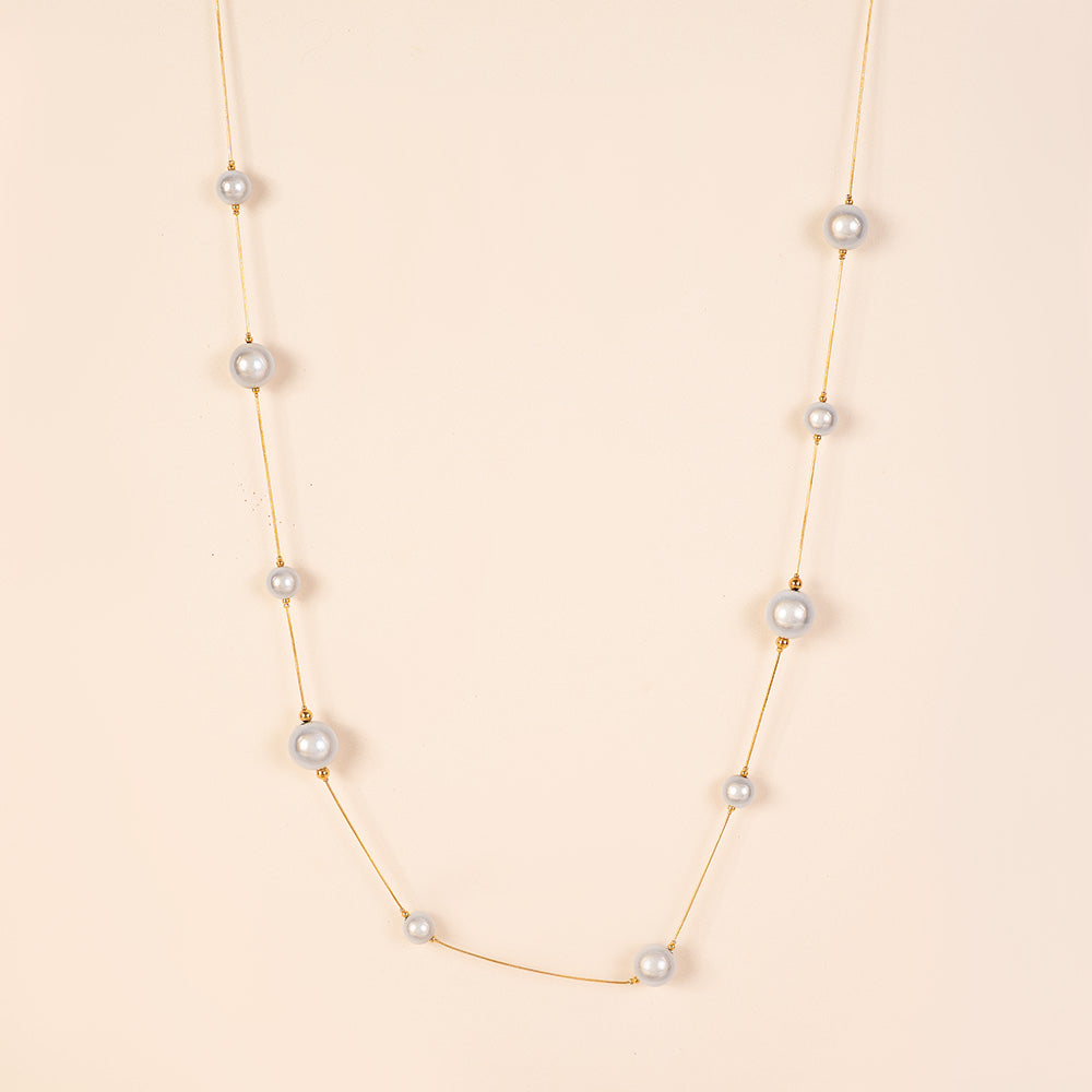 COLLANA LUNGA CON SFERE DI DIAMETRO DIVERSO