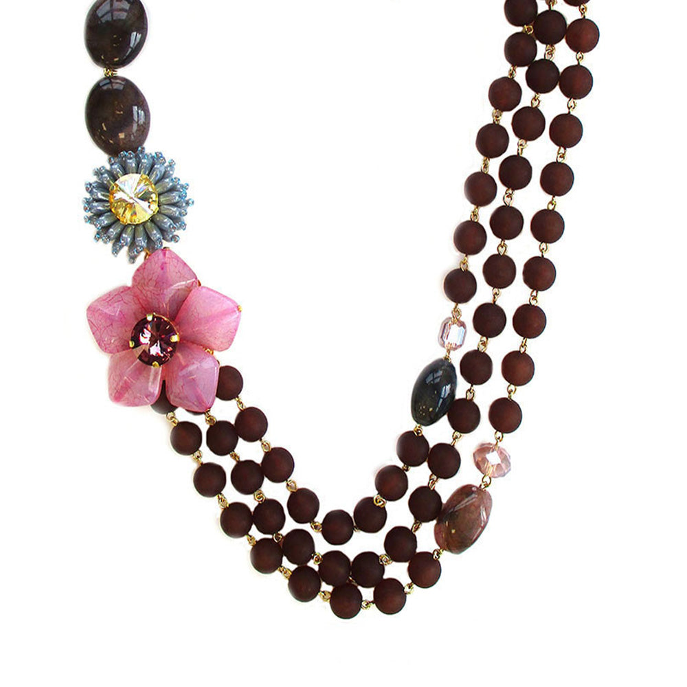 COLLANA GIROCOLLO CON PIETRE E CRISTALLI