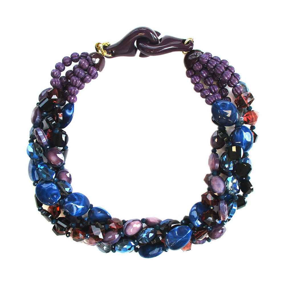 COLLANA GIROCOLLO MULTIFILO CON PIETRE