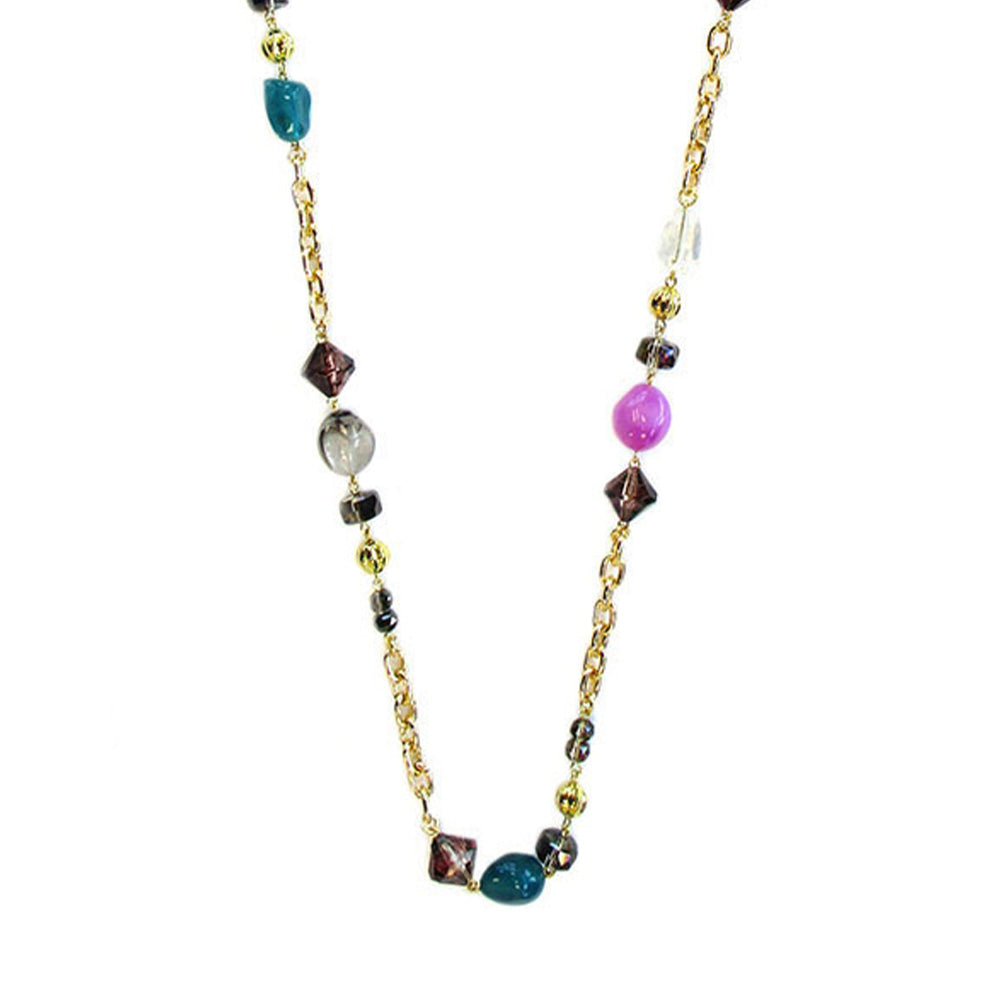 COLLANA LUNGA CON CRISTALLI E PIETRE