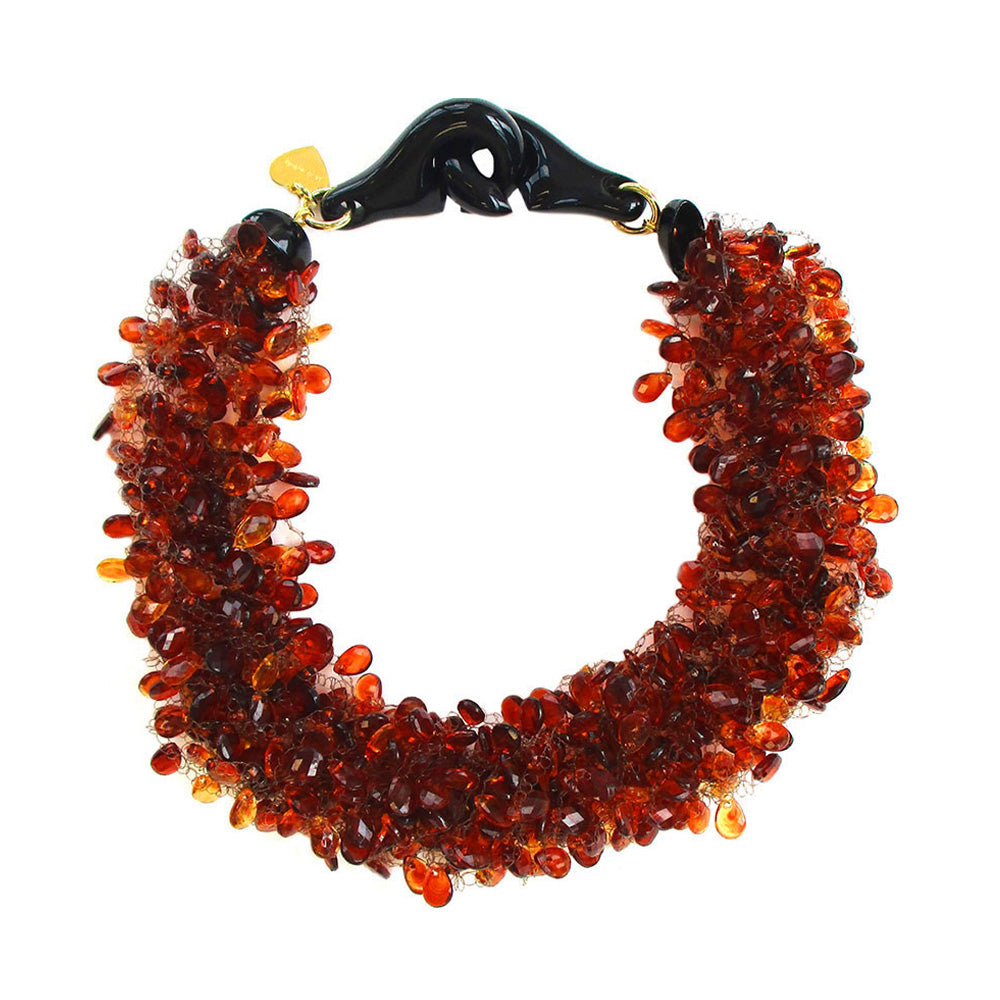 COLLANA GIROCOLLO MULTIFILO CON PIETRE E PERLINE