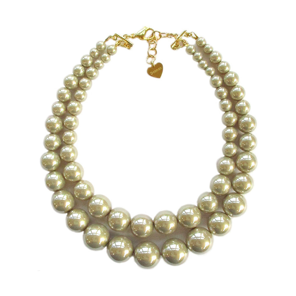 COLLANA GIROCOLLO CON DUE FILE DI PIETRE