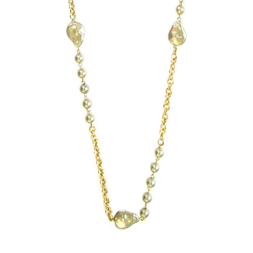 COLLANA LUNGA A CATENE CON PERLE