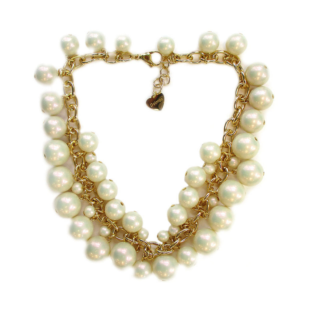 COLLANA GIROCOLLO MULTIFILO CON PERLE PENDENTI