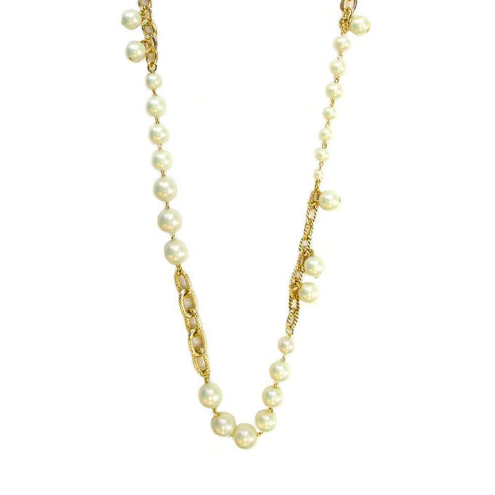 COLLANA LUNGA A CATENA CON PERLE
