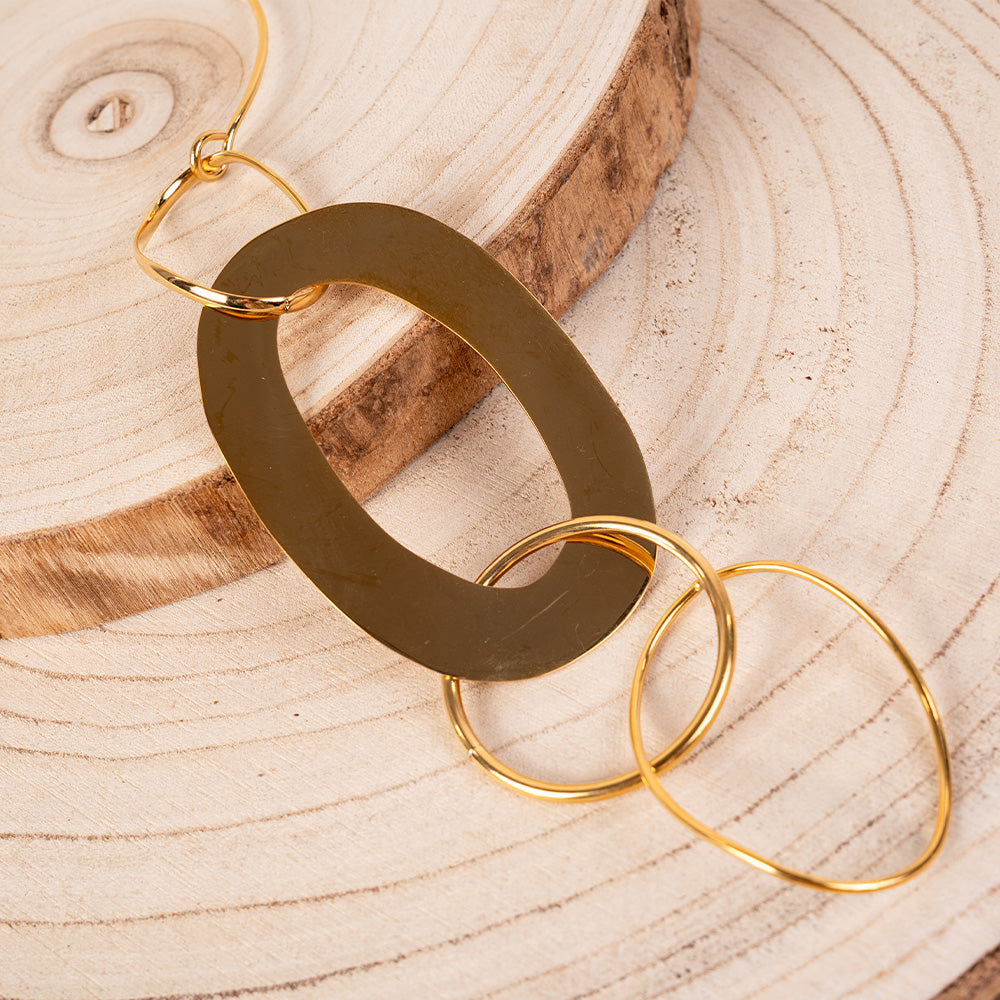 COLLANA CON STRUTTURA RIGIDA VERSATILE E  ANELLI GRANDI