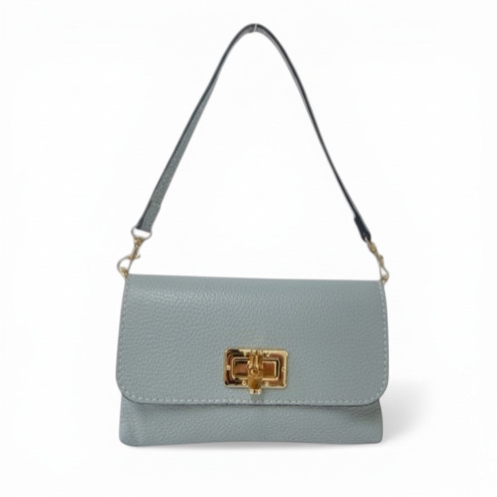 BORSA A MANO CON CHIUSURA IN BAMBOO A GIRELLO E TRACOLLA