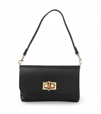 BORSA A MANO CON CHIUSURA IN BAMBOO A GIRELLO E TRACOLLA