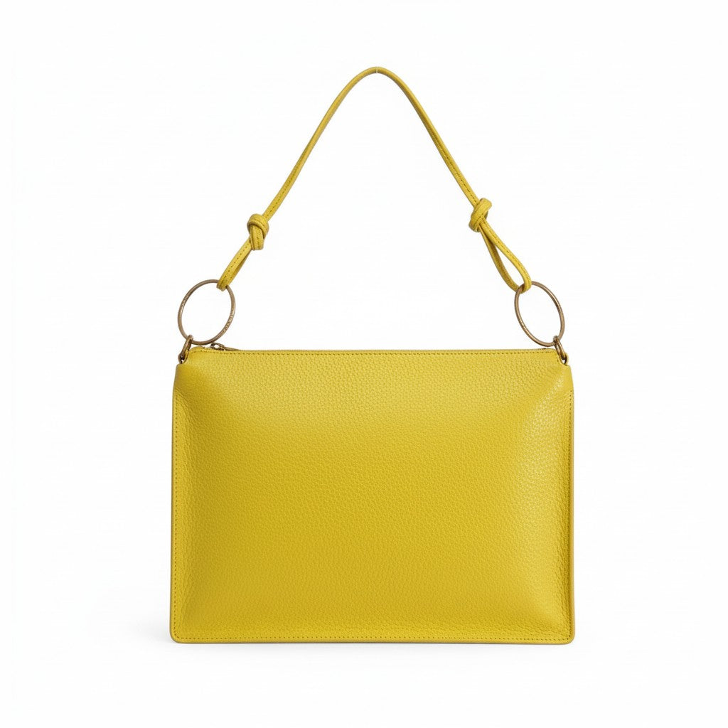 BORSA A SPALLA CON NODI E ANELLI GRANDI AI MANICI