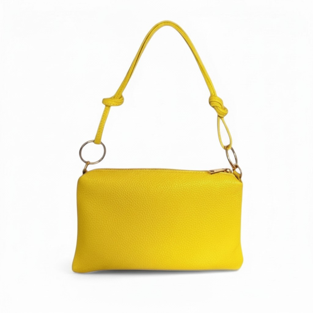 BORSA A SPALLA PICCOLA CON ANELLI MEDI E NODI SULLA TRACOLLA