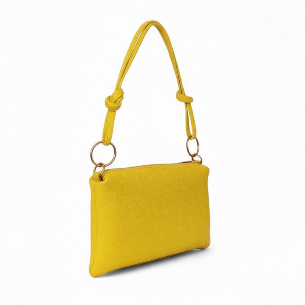 BORSA A SPALLA PICCOLA CON ANELLI MEDI E NODI SULLA TRACOLLA