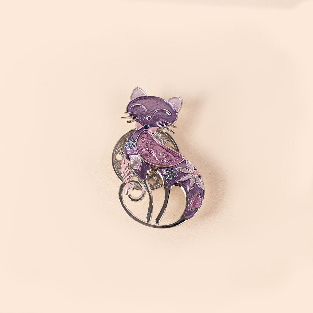 COLORFUL WORKED CAT PIN