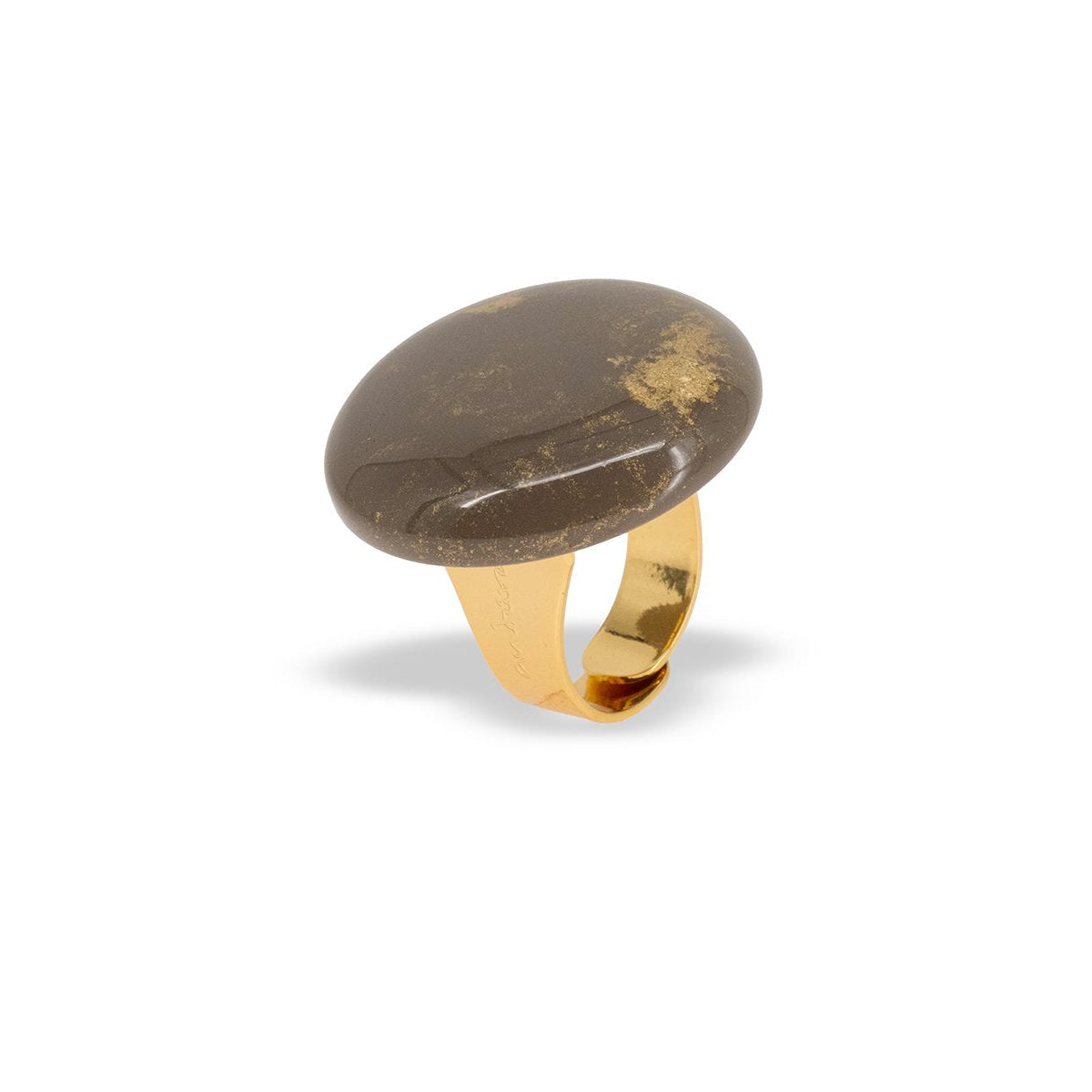 ANELLO CON ELEMENTO CIRCOLARE MARMORIZZATO