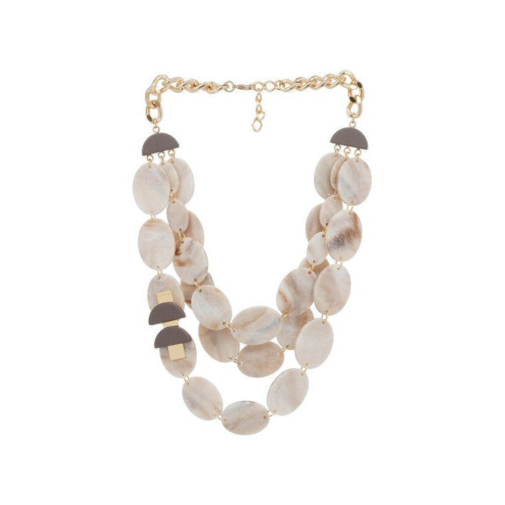 COLLANA MULTIFILO CON DISCHI MARMORIZZATI
