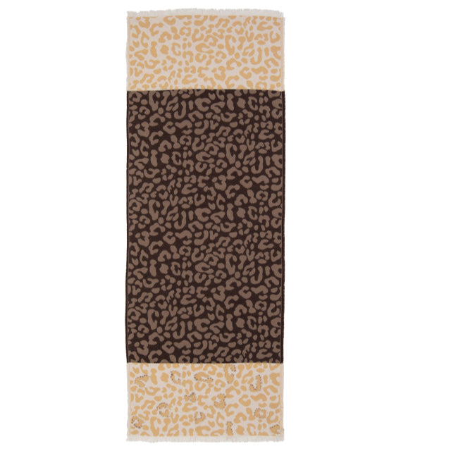 SCIARPA ANIMALIER A DOPPIO COLORE CON INSERTI DI FILO