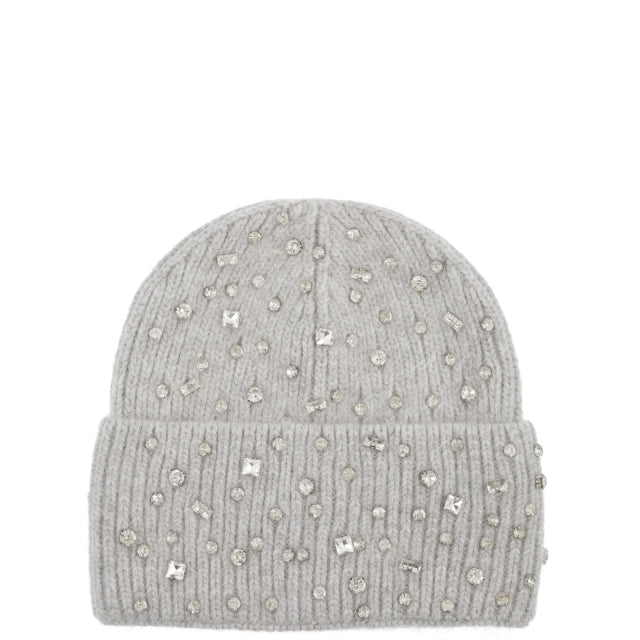 CAPPELLO A CUFFIA CON RISVOLTO E STRASS SUL FRONTE