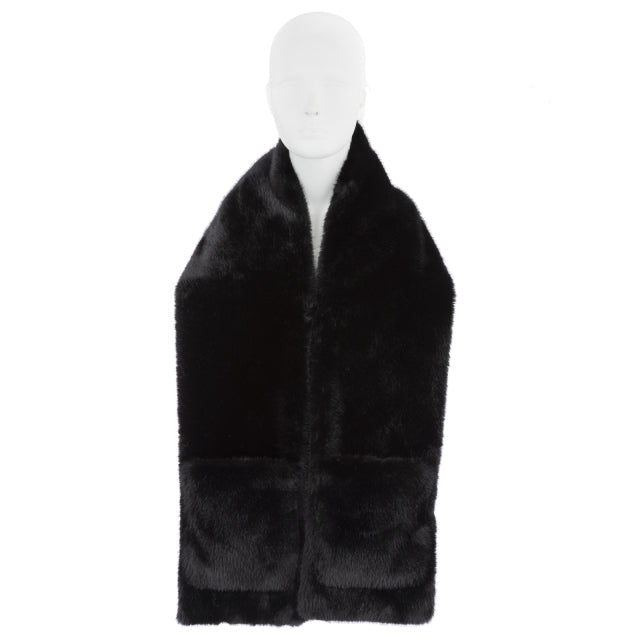 SCIARPA IN ECO PELLICCIA CON TASCHE