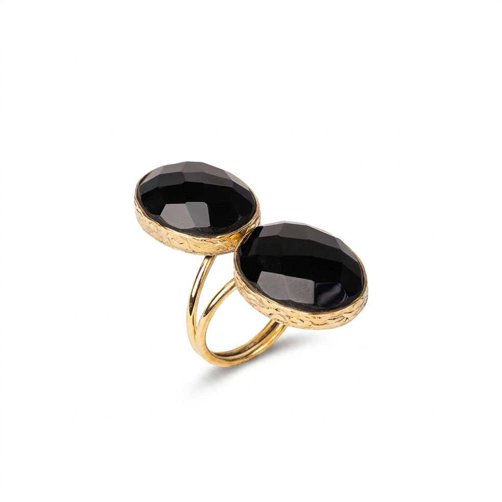 ANELLO CON DOPPIA PIETRA OVALE