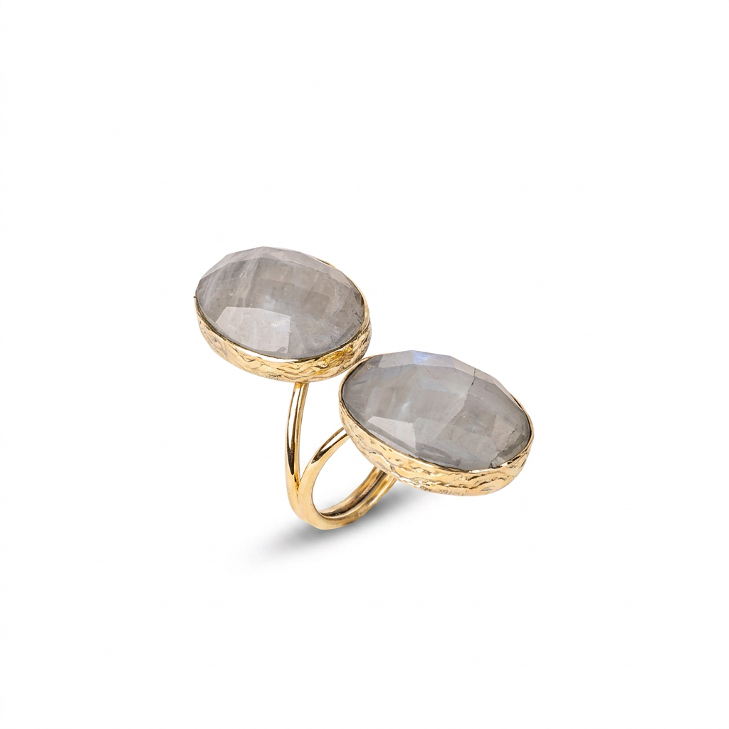 ANELLO CON DOPPIA PIETRA OVALE