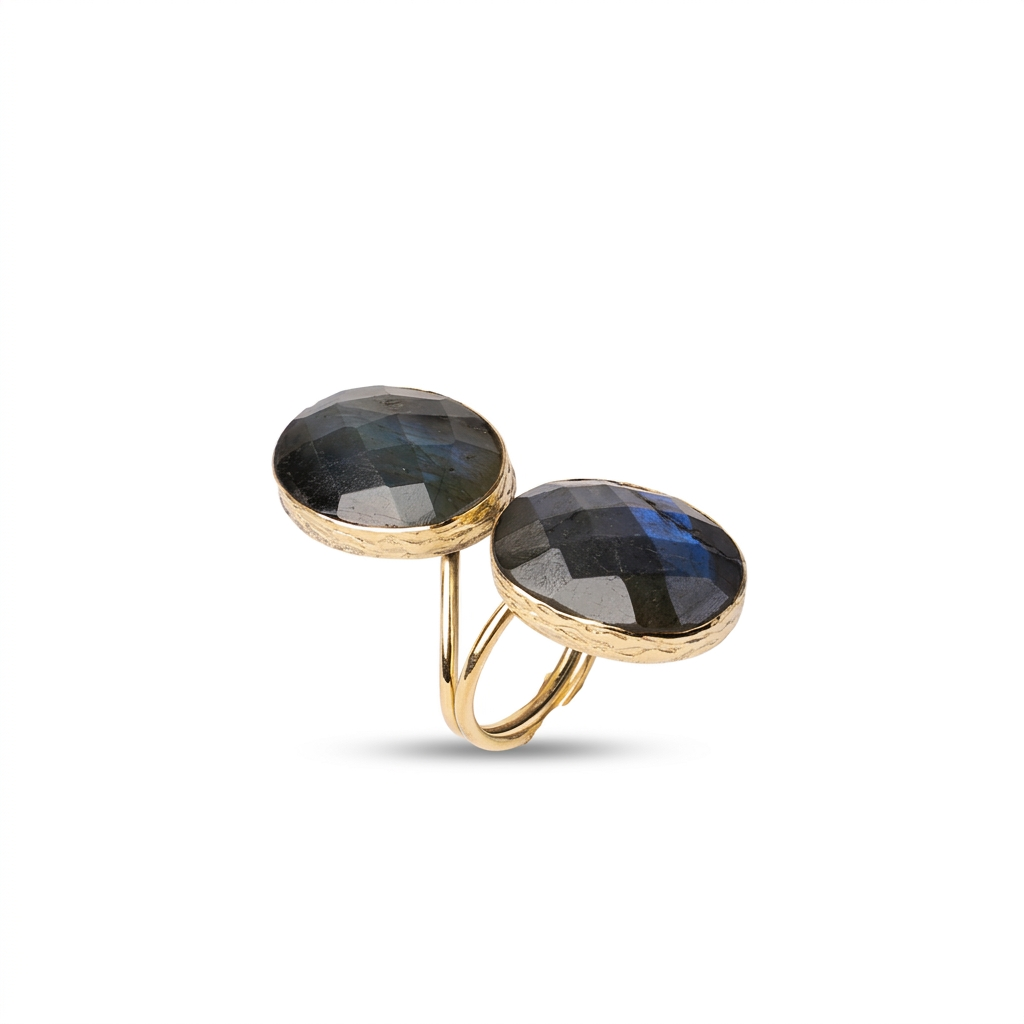 ANELLO CON DOPPIA PIETRA OVALE