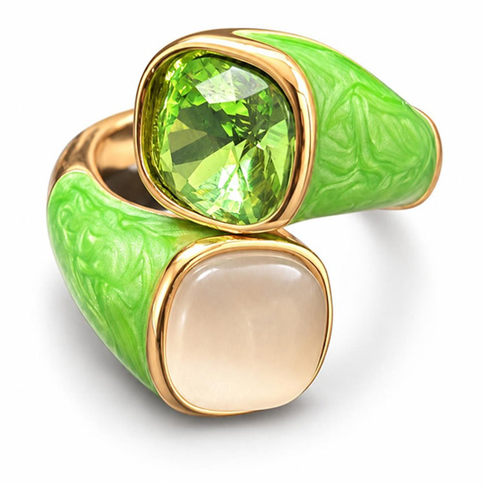 ANELLO APERTO CON DOPPIA PIETRA