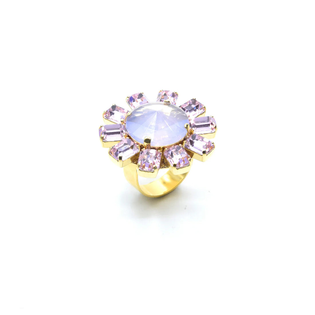 ANELLO A FIORE CON CRISTALLI