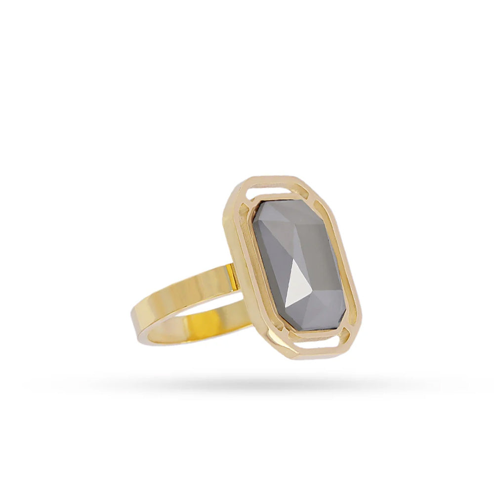 ANELLO CON PIETRA RETTANFOLARE COLORATA