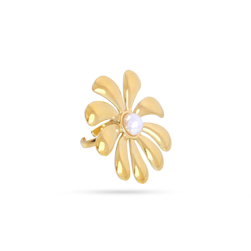 ANELLO CON MARGHERITA E PERLA CENRALE