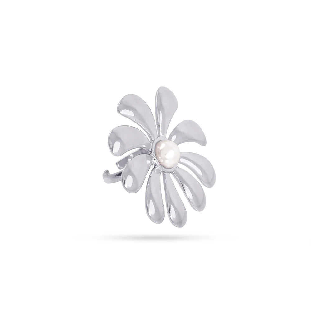 ANELLO CON MARGHERITA E PERLA CENRALE