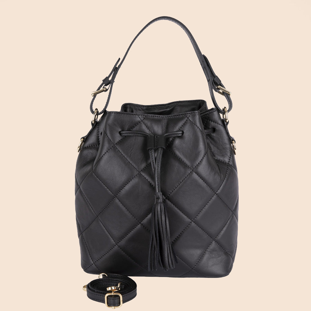 QUILTED BUCKET MODEL HANDBAG