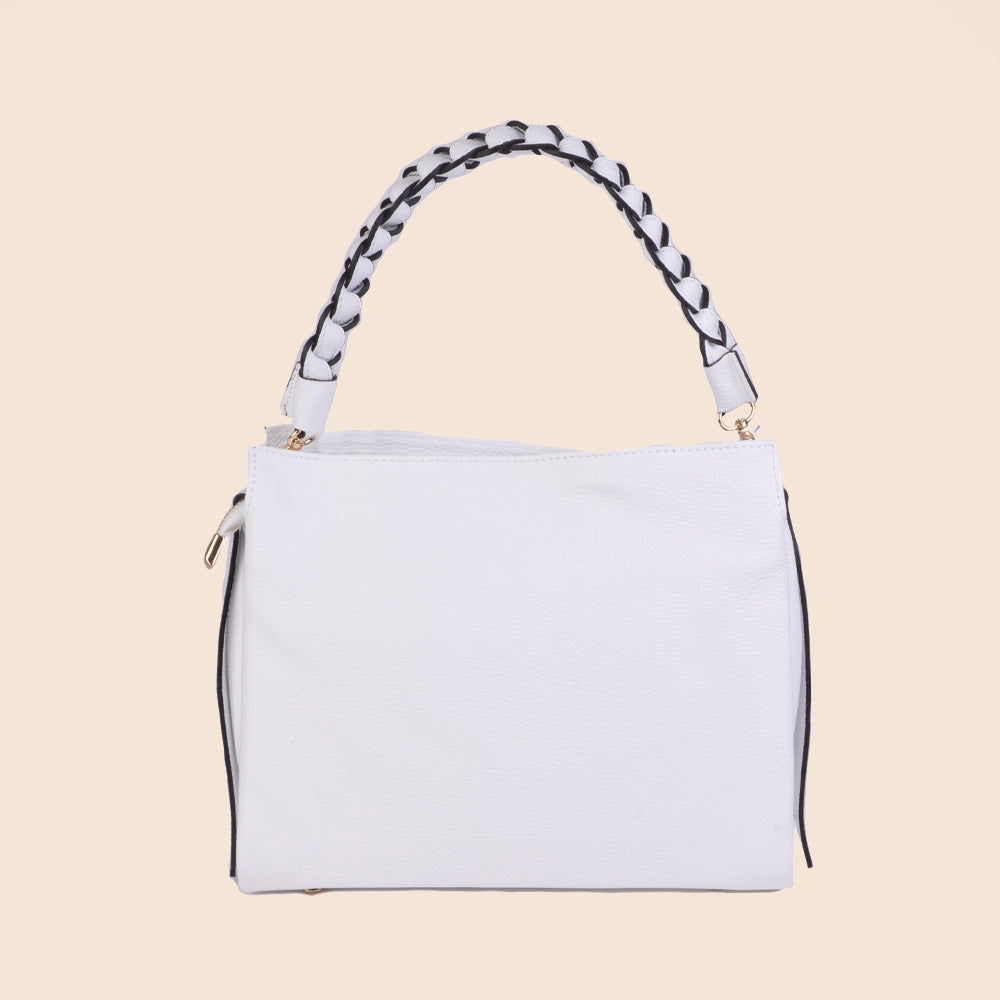 BRAIDED HANDLE CLUTCH BAG