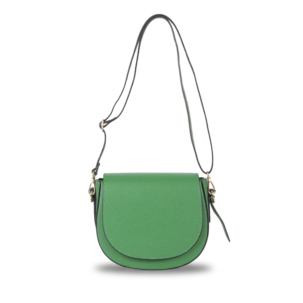 BORSA POCHETTE ARROTONDATA CON CHIUSURA A PATTINA