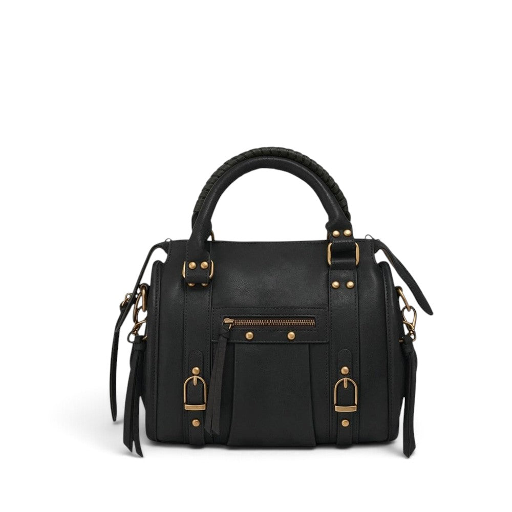 BORSA A MANO CON TASCHE E LACCI CON TASCA CON ZIP FRONTALE