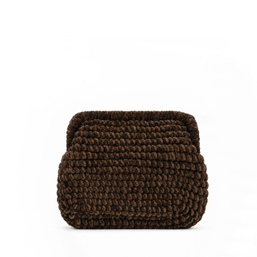 BORSA POCHETTE TRAMA INTRECCIATA CHIUSURA CLICK CLACK