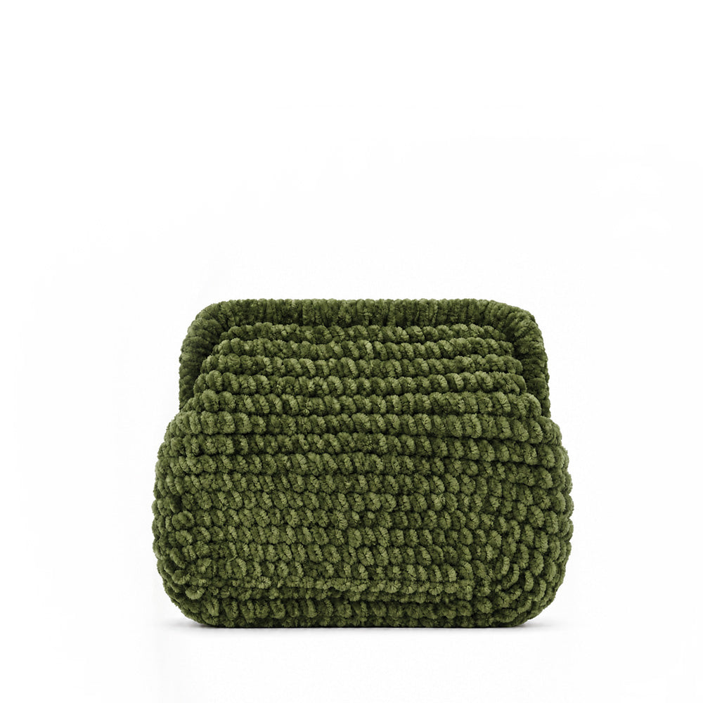 BORSA POCHETTE TRAMA INTRECCIATA CHIUSURA CLICK CLACK